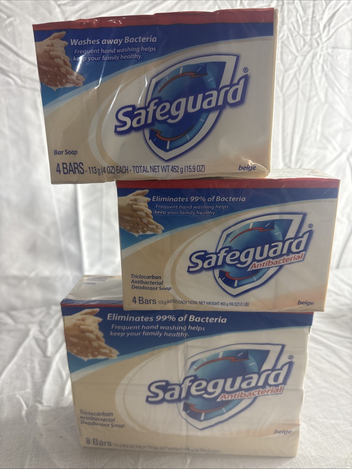 16- Safeguard Antibacterial Soap Bars 3.2oz Washes Away Bacteria ~