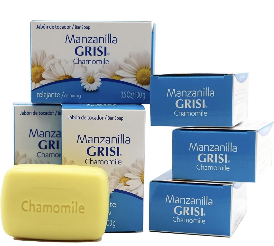 Pack Of 6 Grisi Chamomile Relaxing Soap Bar Jabon Relajante Manzanilla 3.5 oz Ea