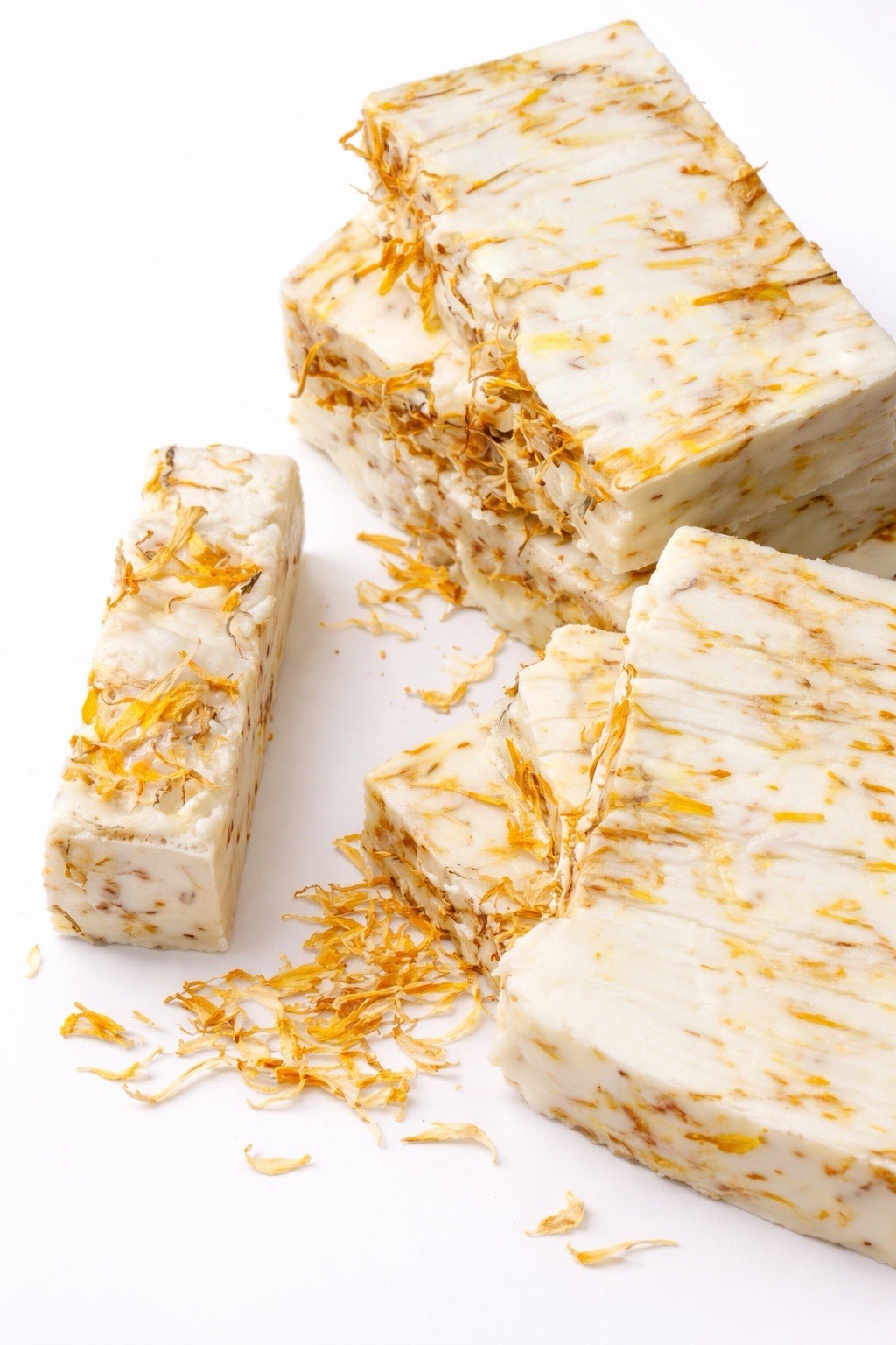 Set of 2 Handmade Goat Milk Soap | Calendula Petals, Lemongrass