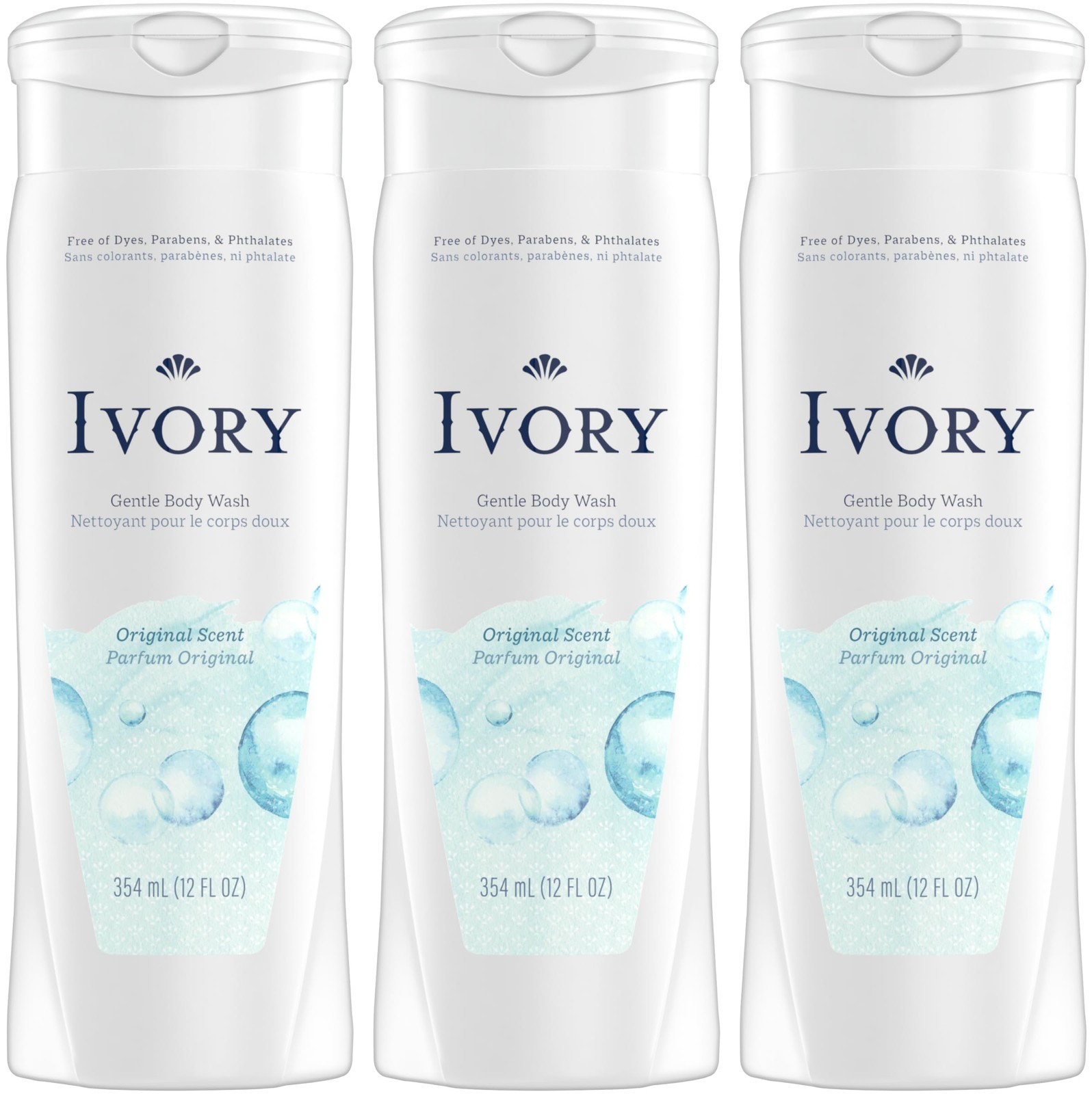 Ivory Body Wash – Original – 12 oz – 3 pk 12 Fl Oz (Pack of 3),