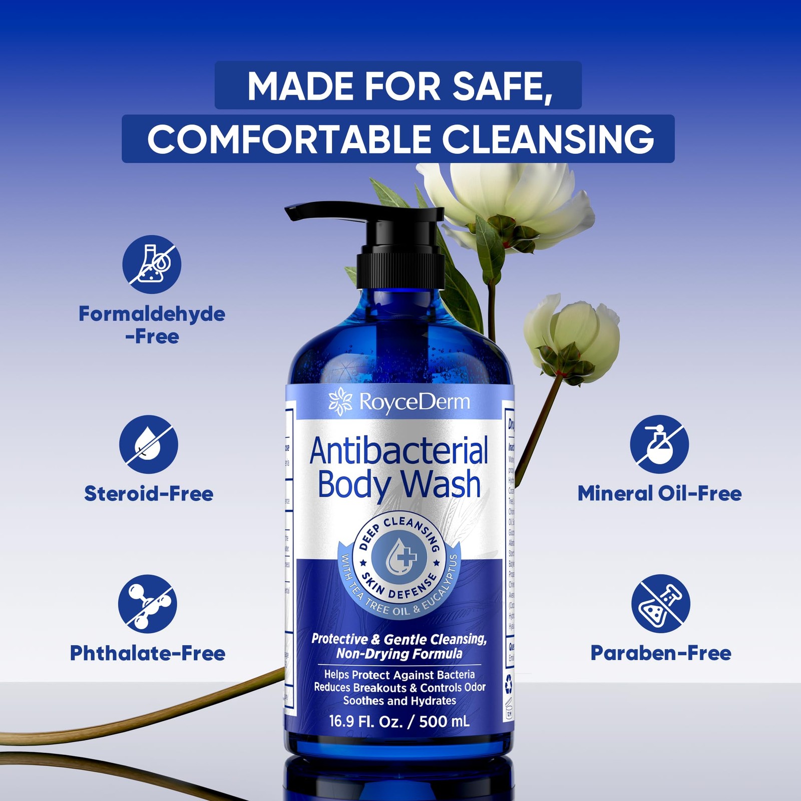 Roycederm Antibacterial & Antifungal Body Wash (16.9 16.9 Fl Oz (Pack of 1)