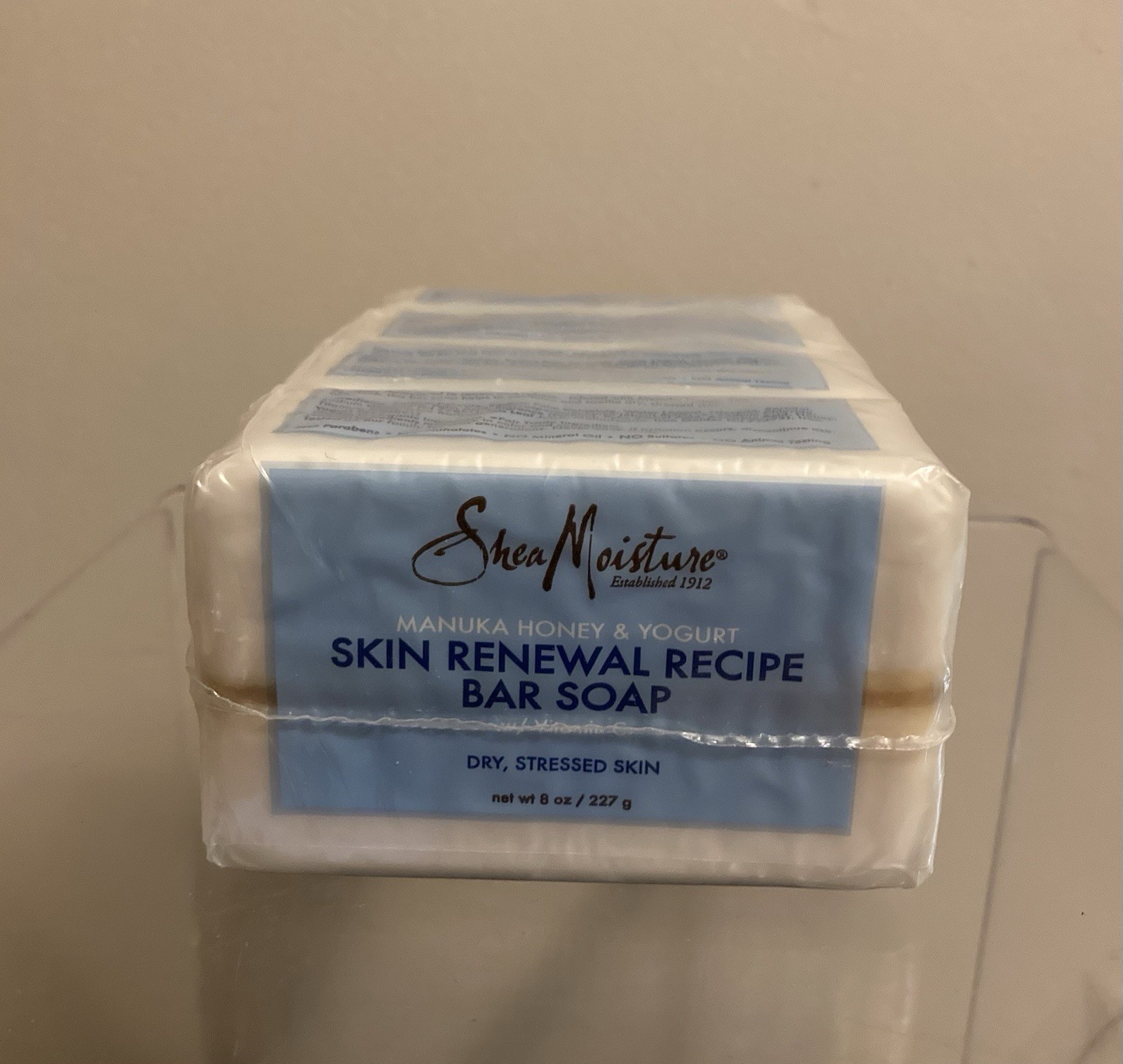 Shea Moisture Manuka Honey and Yogurt Skin Renewal Recipe Bar Soap 8 oz (4 Bars)