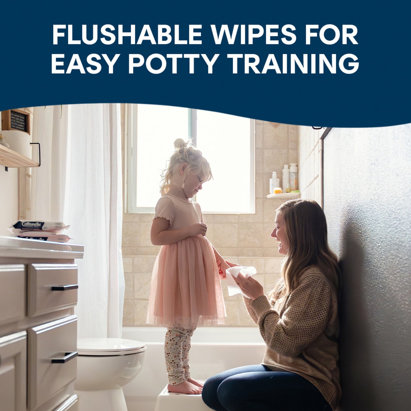Cottonelle Fragrance Free Flushable Wet Wipes, 4 Flip-Top Packs Resealable