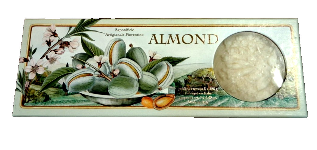 Saponificio Artigianale Fiorentino Almond Scented Soap 3 Bars 4.4 oz Each NEW