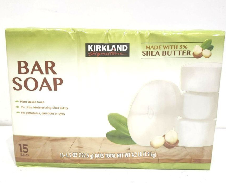 Kirkland Signature Shea Butter Bar Soap 15-Pack 4.5 oz Moisturizing