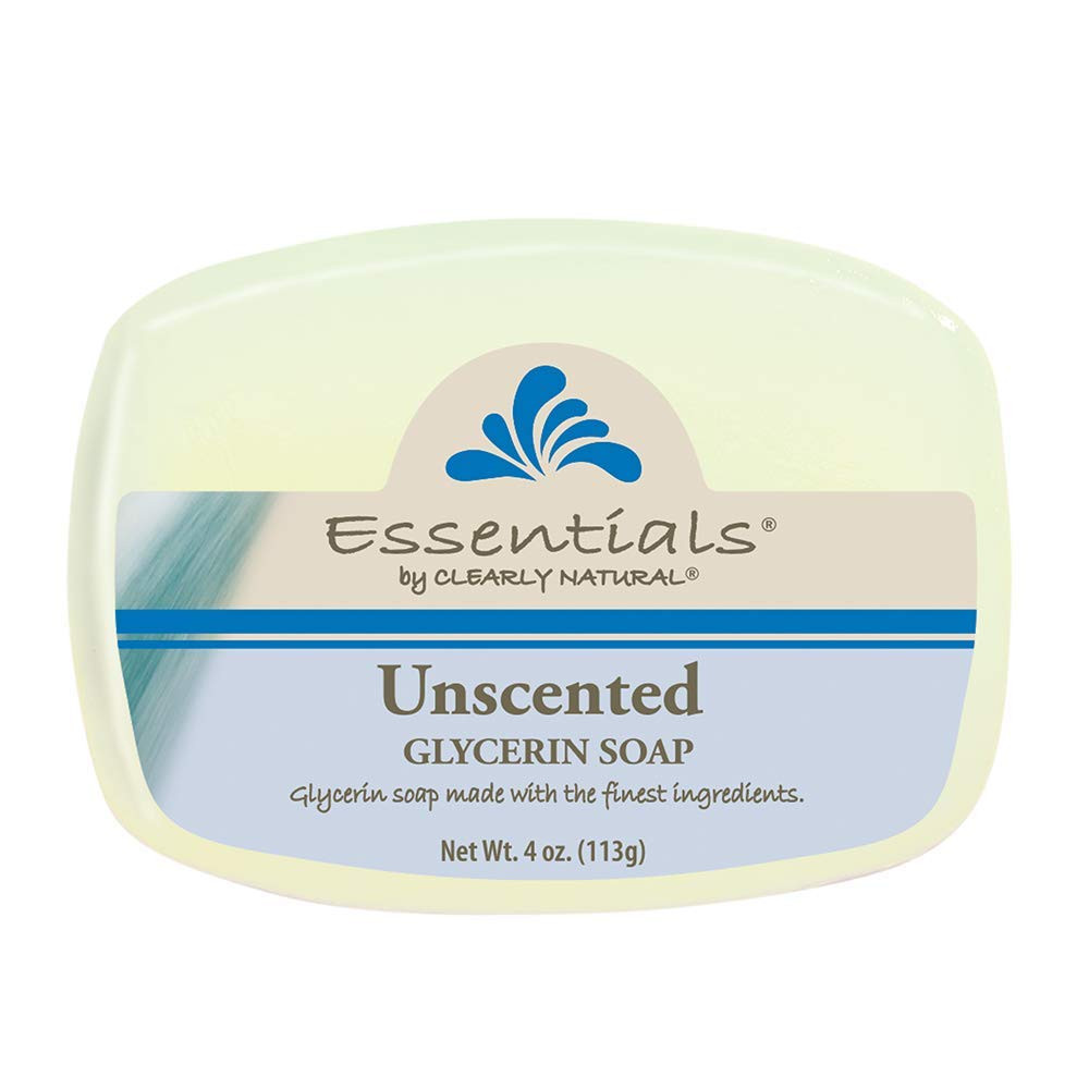 Clearly Natural Essentials Glycerin Bar Soap, Unscented, 4 Ounce, Pack of 12 (Pa