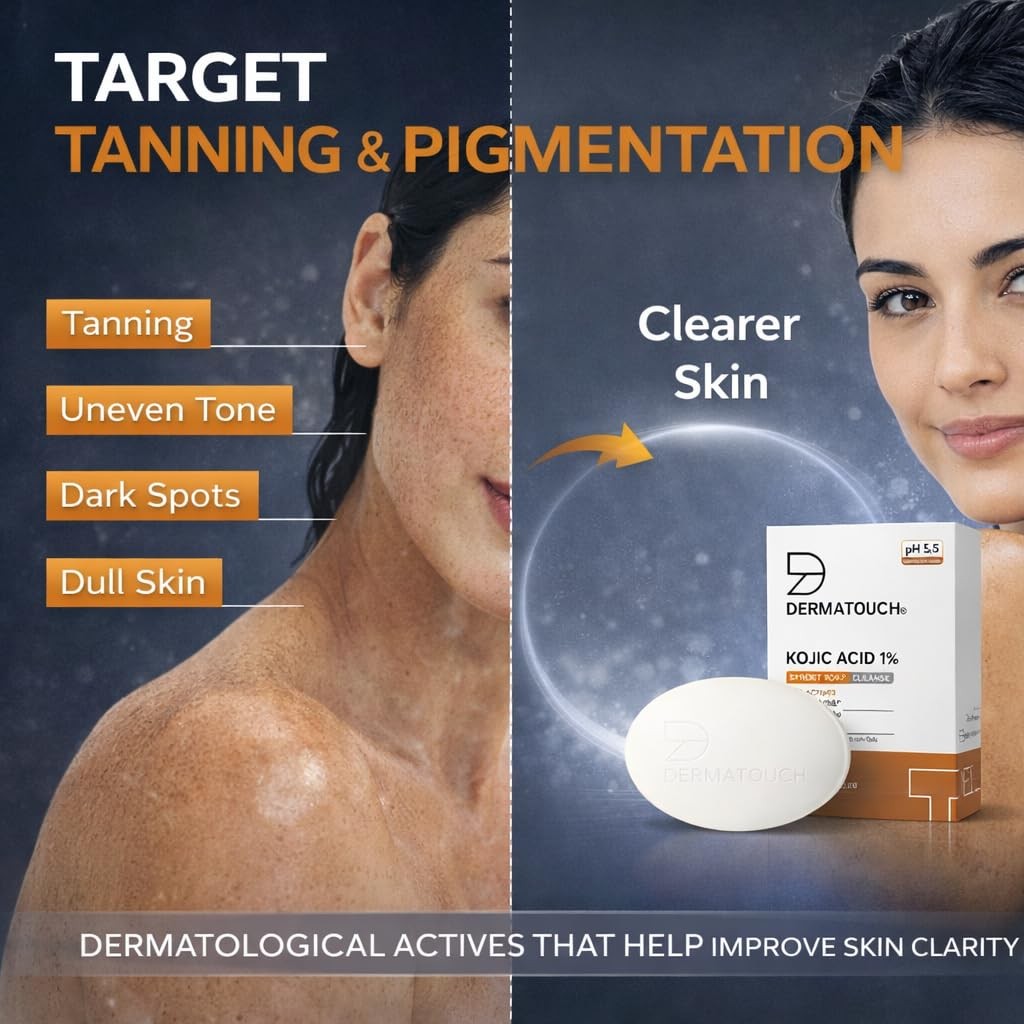 DERMATOUCH Kojic Acid 1% Soap 75g Glutathione Alpha Arbutin Syndet Bar