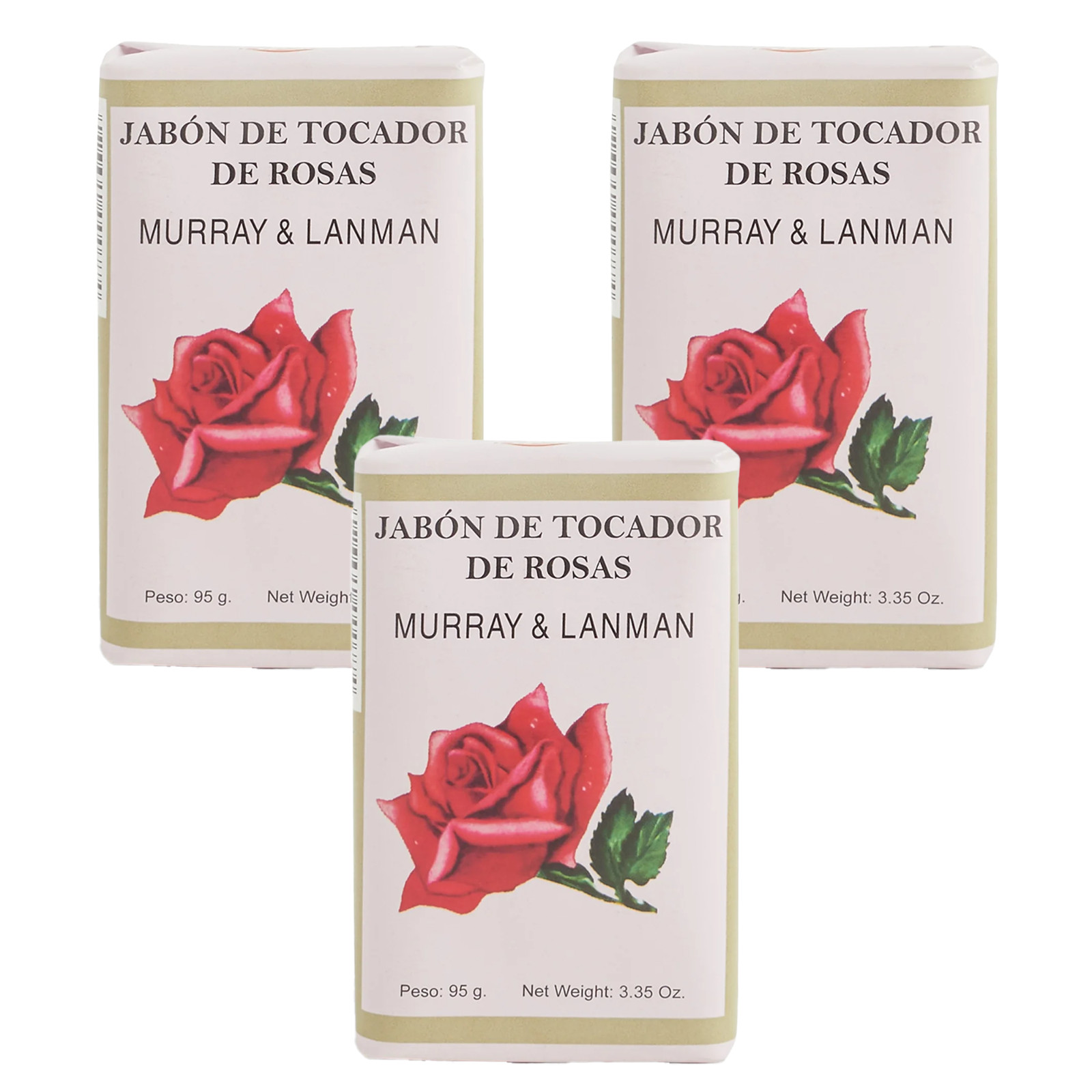 L&K Florida Water Jabon De Tocador De Rosas Floral Rose Soap, 3.3 oz – 3 Soaps