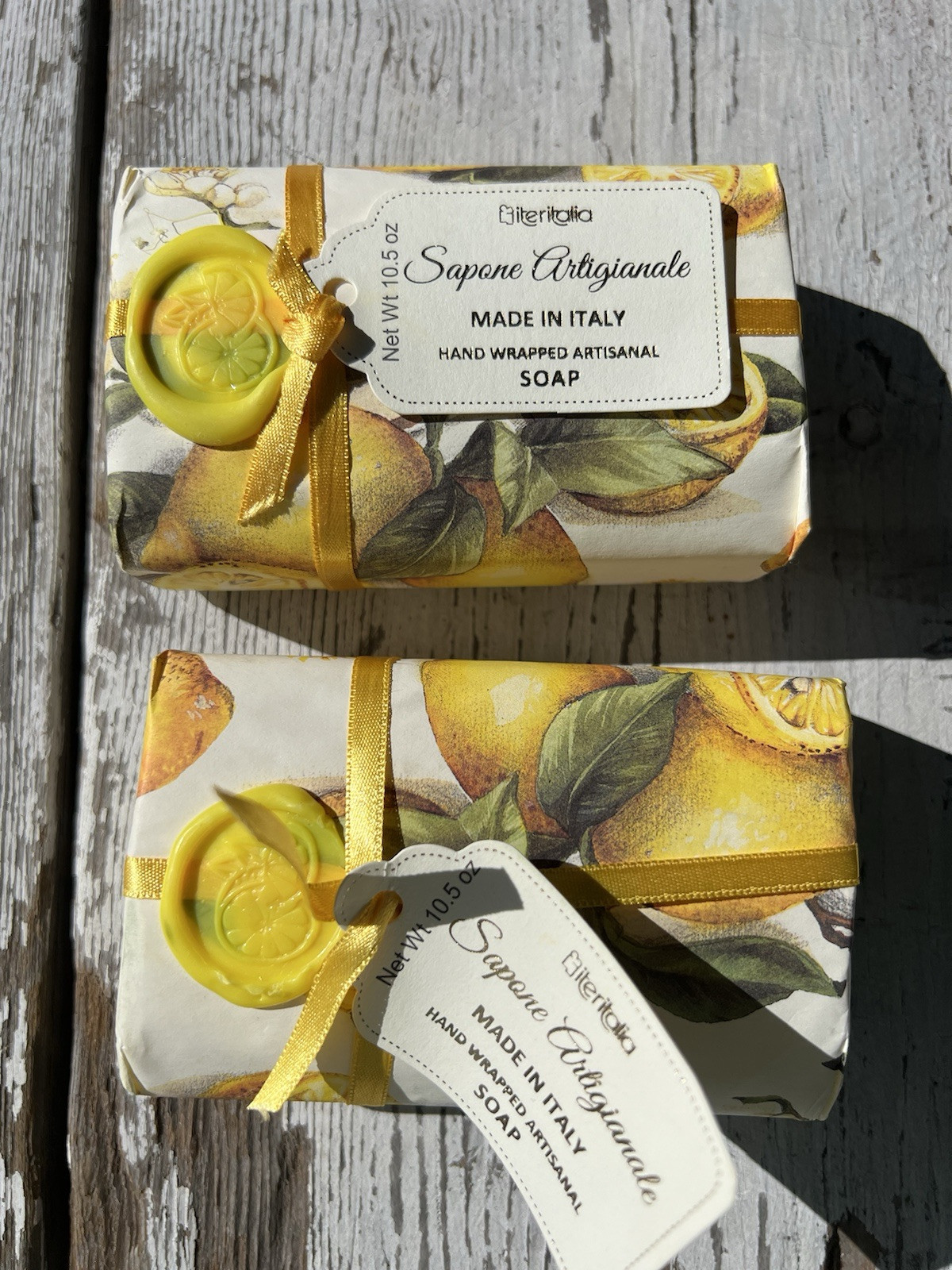 TWO 2 SAPONE🍋 Tradizionale Fragrant Lemon Bar Soap, 7 oz. Made In Italy Gift 🍋