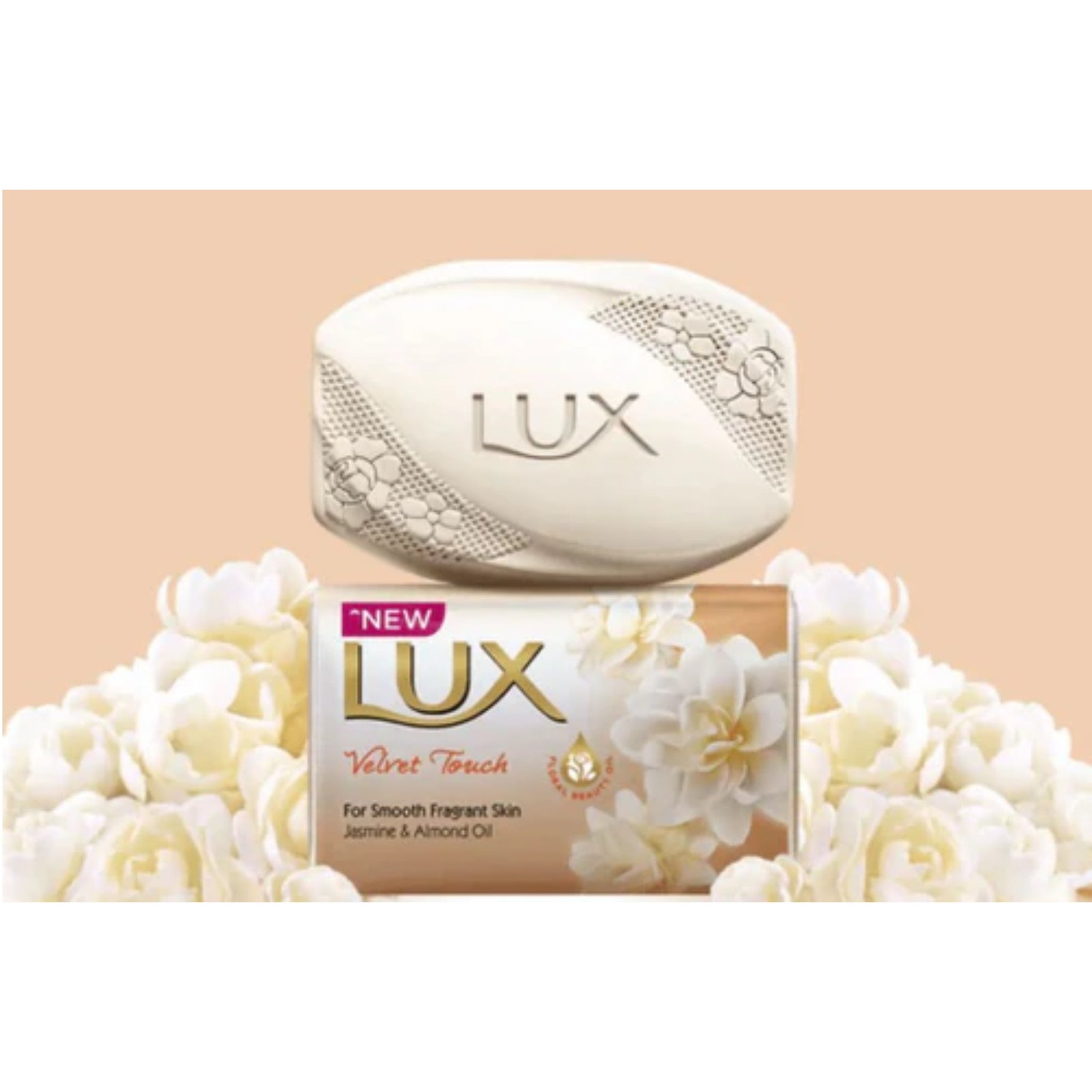 LUX Velvet Touch Bar Soap With Jasmine & Almond Oil, 80g (2.8oz) (Pack of 3)