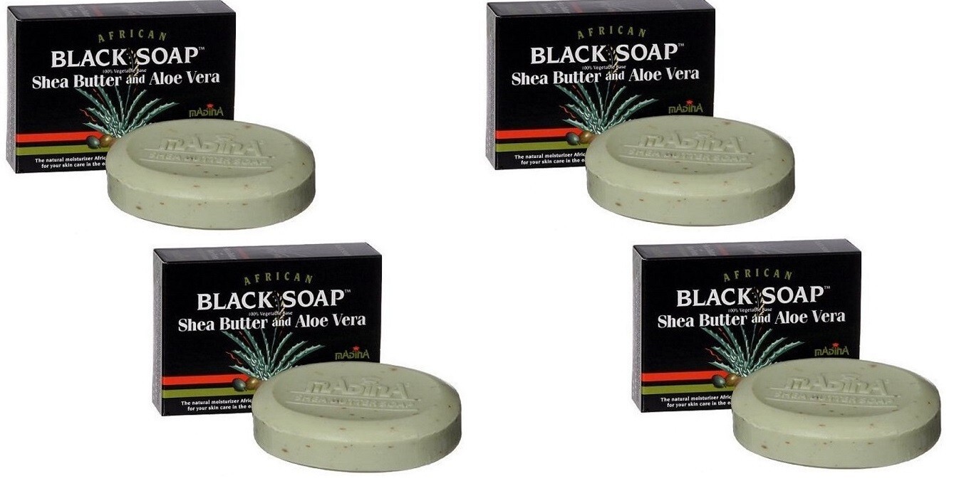 4 pk – Madina African Black Shea Butter Soap – (Warehouse Damaged Boxes)