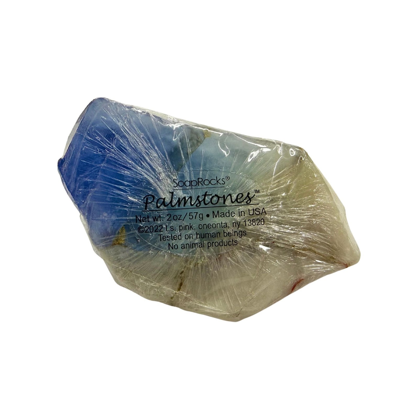 SoapRocks Palmstones Soap Bar 2oz Handcrafted Vegan Blue/White