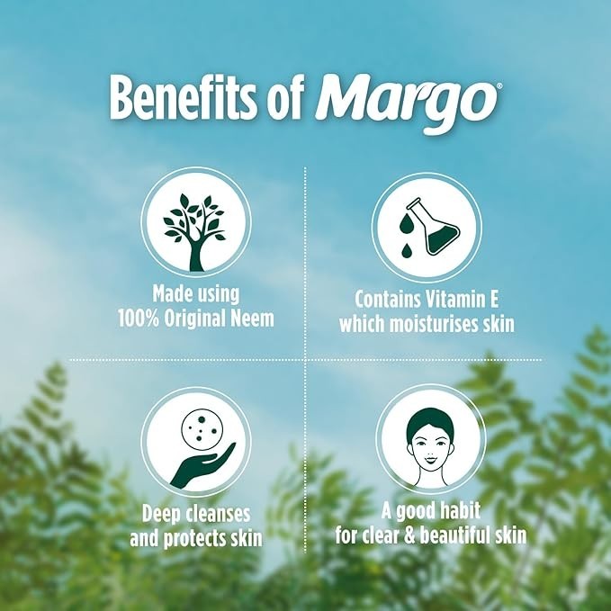 Margo Original Neem Soap 100g x 5 Pack Natural Neem & Vitamin E Moisturizing