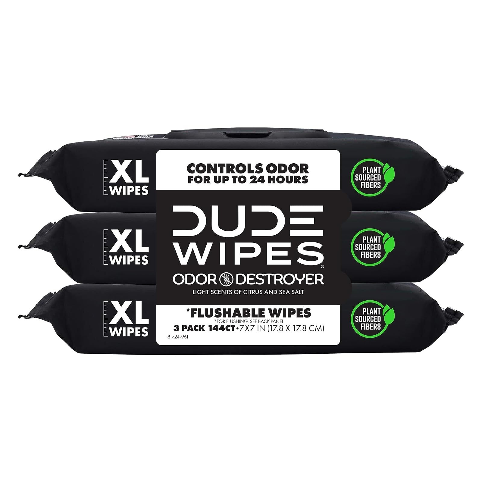 DUDE Wipes Mint Chill Flushable Wet Wipes 48 Count | Refreshing & Gentle