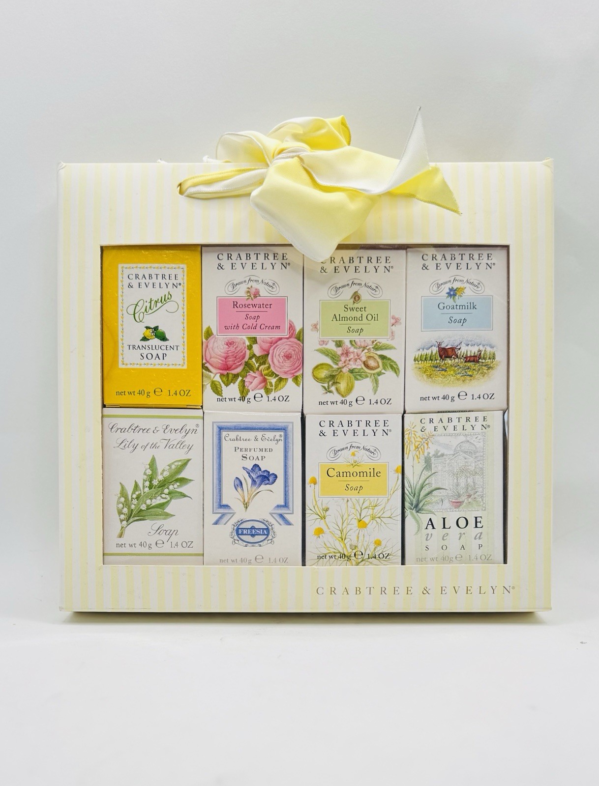 Crabtree & Evelyn NOS Soap Sampler 8 @ 40g Box #290 GIFT SET Rose Lily Freesia