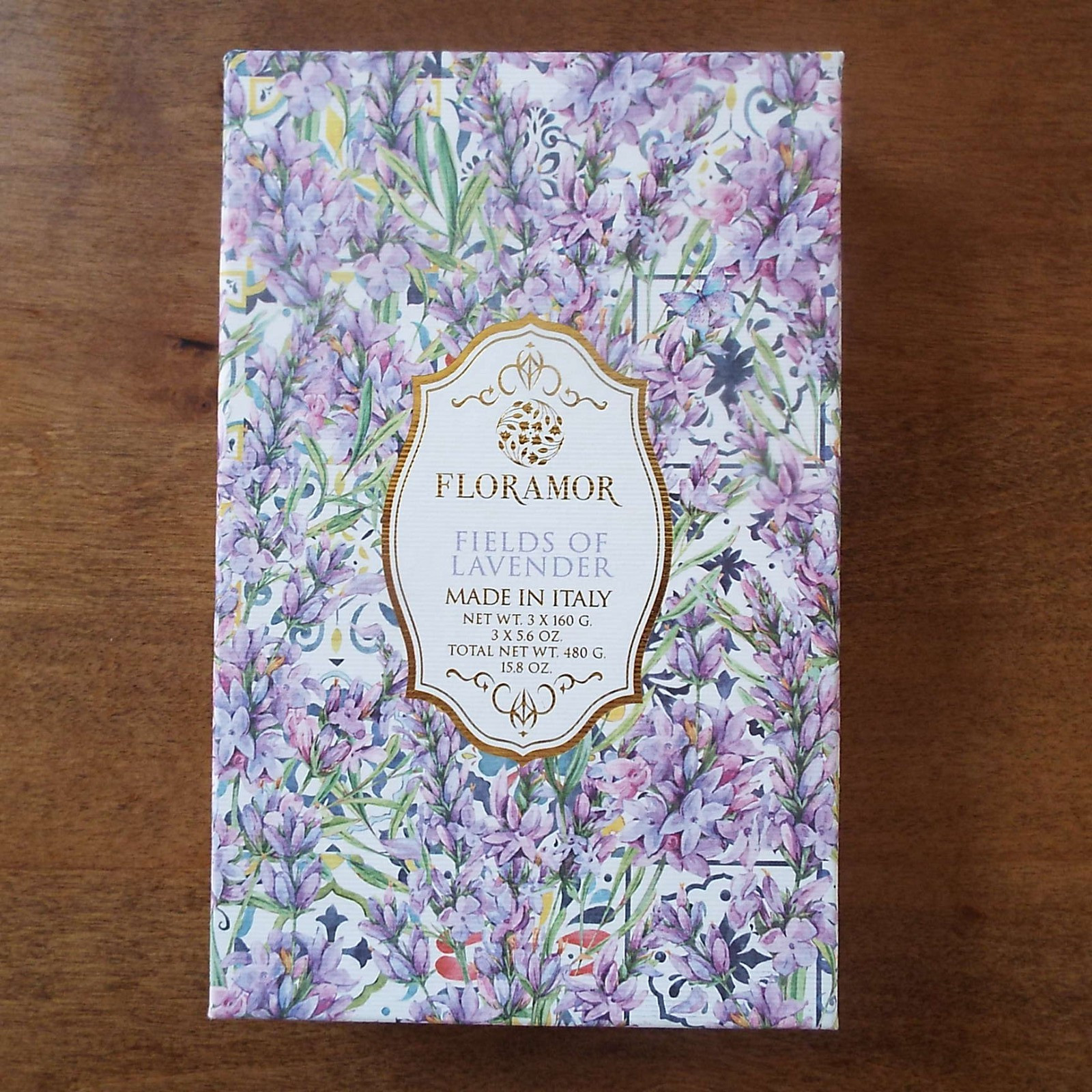 NEW Floramor Fields of Lavender 3 Bars Triple Milled Soap Made in Italy 5.6 oz