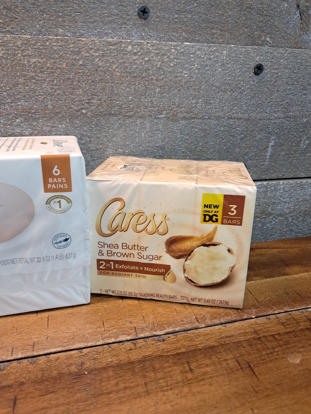 Lot of 2 Caress Shea Butter Brown Sugar Bar Soap + Dove Shea Total 15 Bars