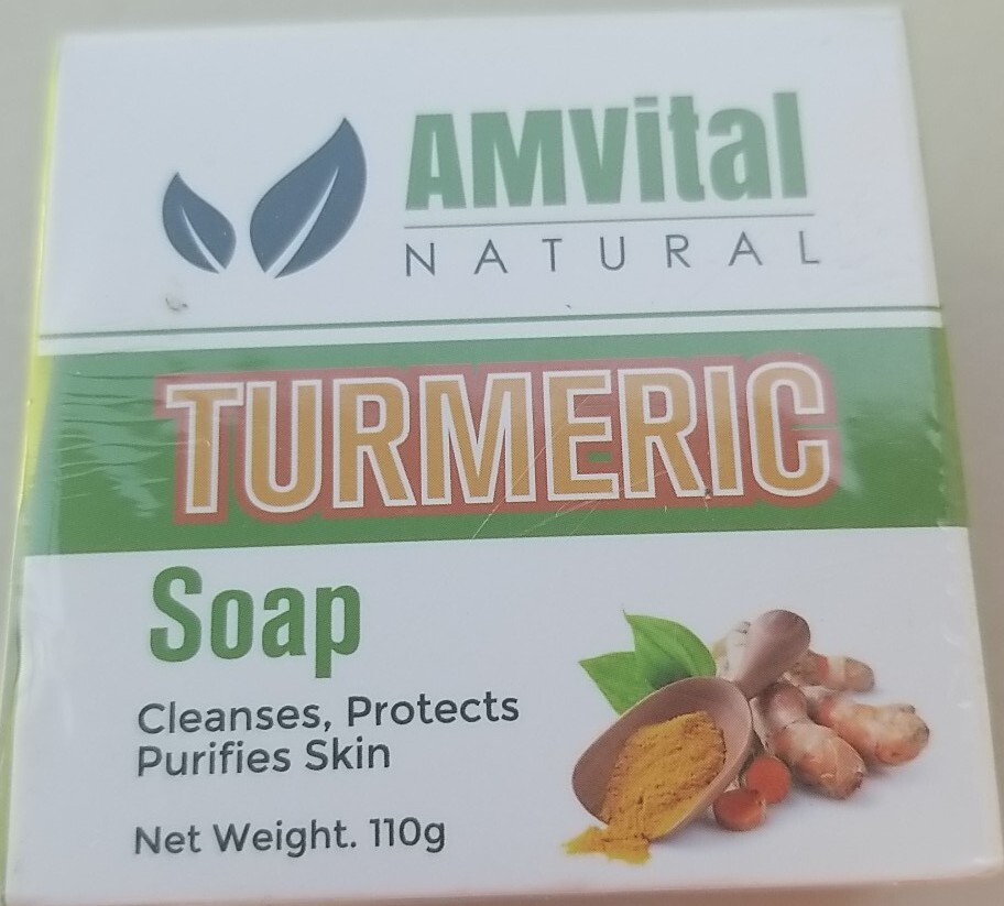AMVital Turmeric Soap Bar for Face & Body-Acne, Dark Spots, Smooth Skin, Natural