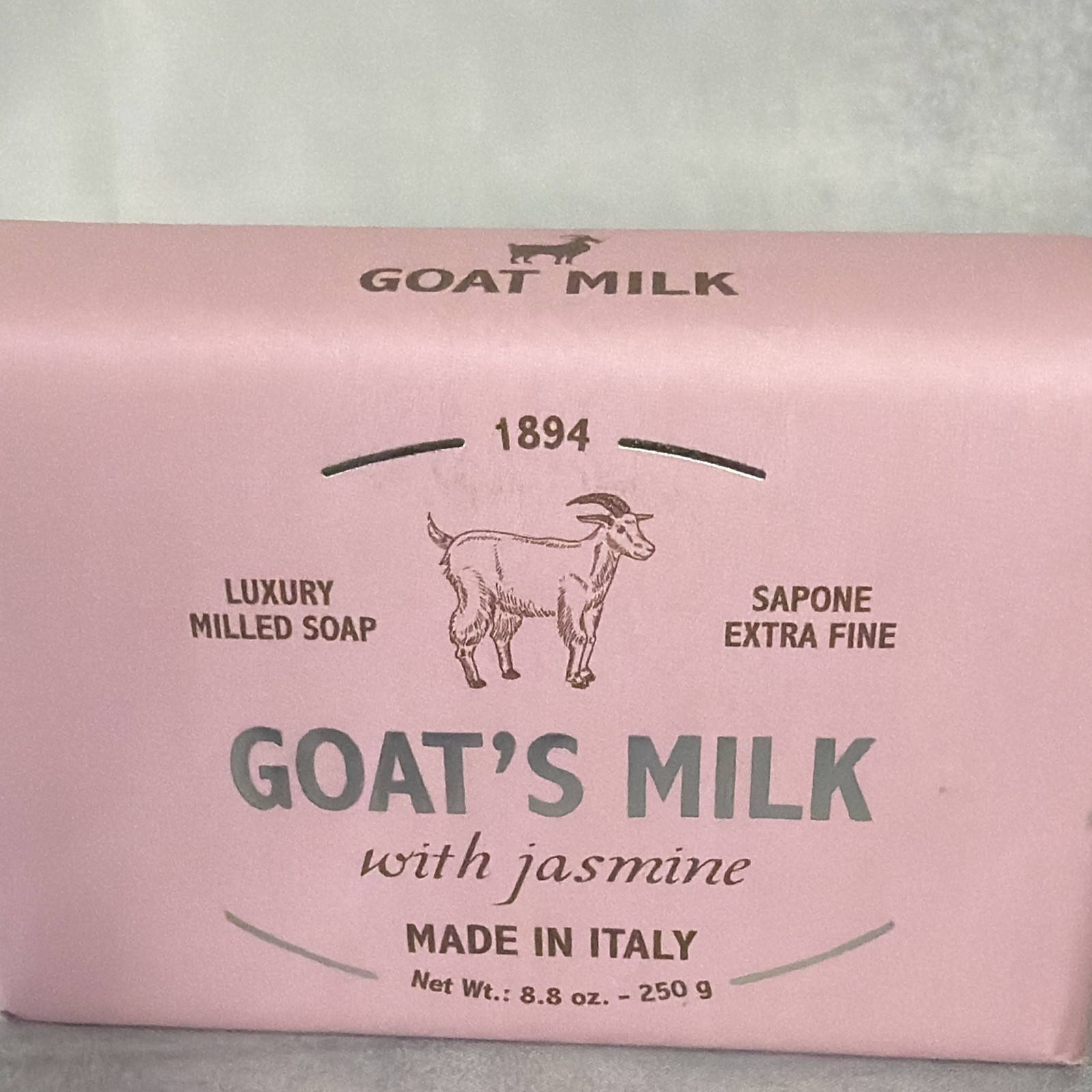 Goat Milk Jasmine Milled Bar Soap 8.8 oz for Body & Hands Made in Italy