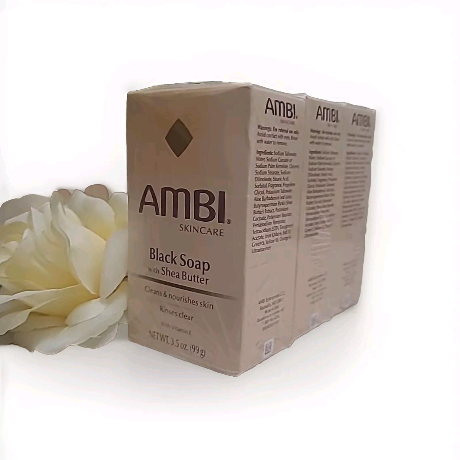 AMBI BLACK SOAP WITH SHEA BUTTER 3.5OZ WITH FREE SHIPPING!! Pack Of 3