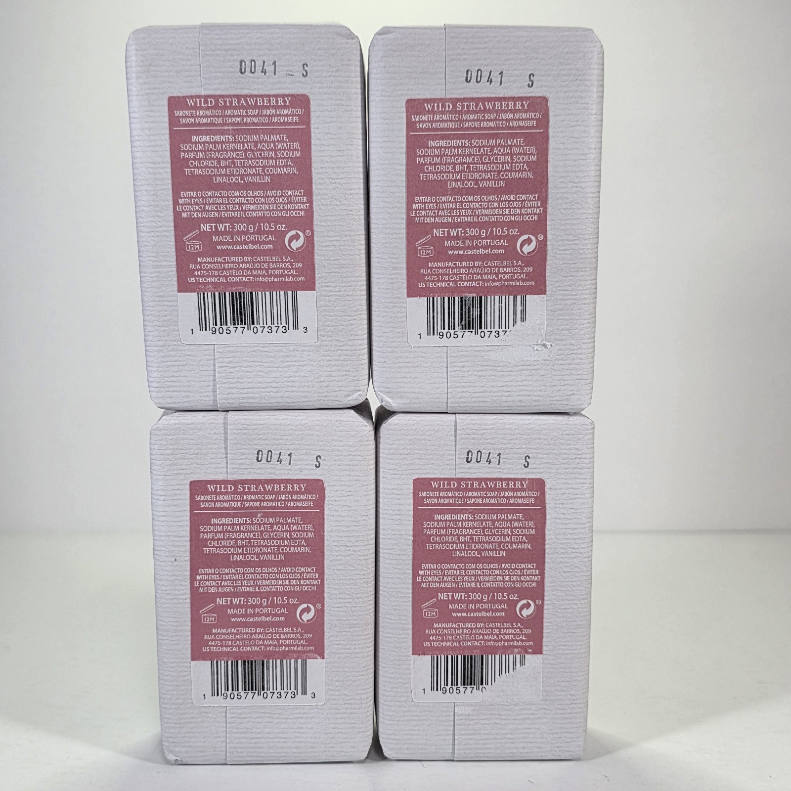 4x Castelbel Limited Edition Wild Strawberry Fragranced Scented Soap Bar 10.5oz