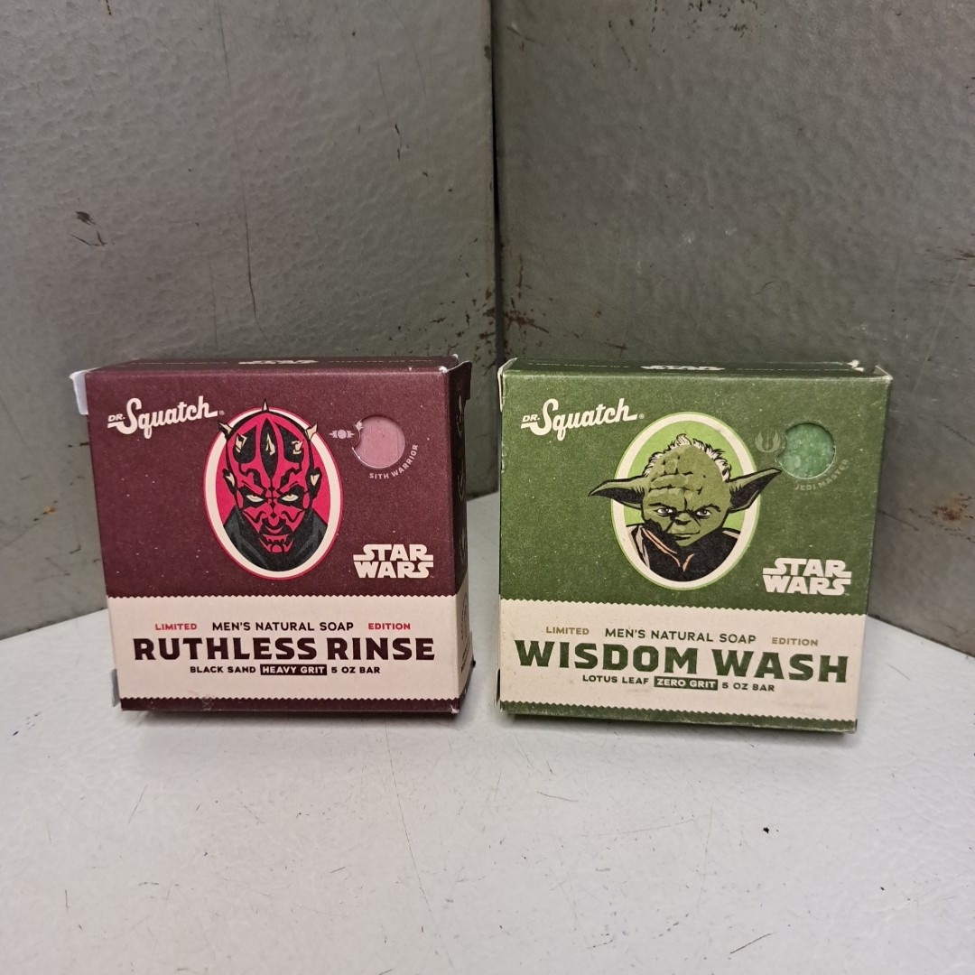 Dr. Squatch Star Wars Ruthless Rinse & Wisdom Wash Bar Soap 5oz Limited Edition