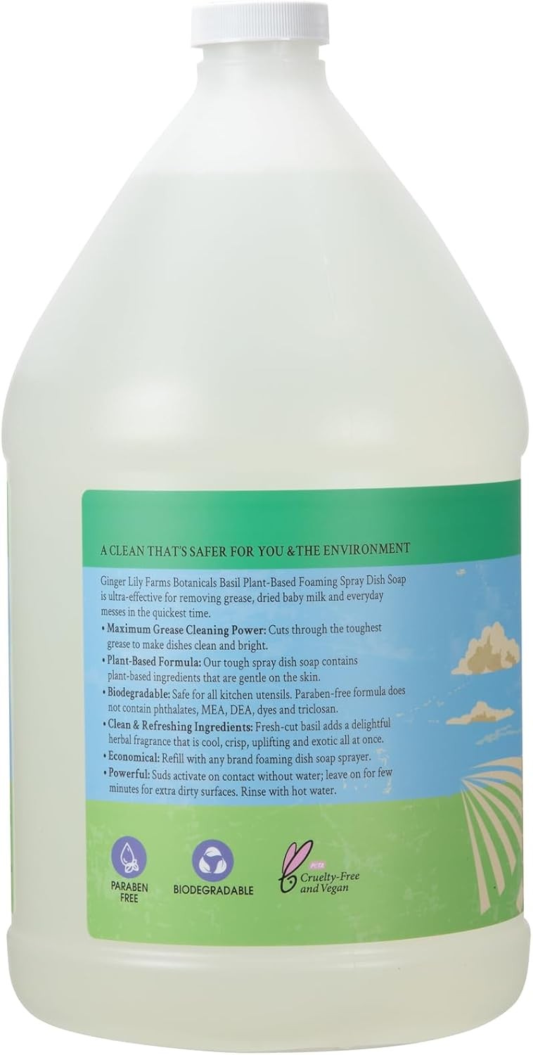 Plant-Based Foaming Spray Dish Soap, Concentrated