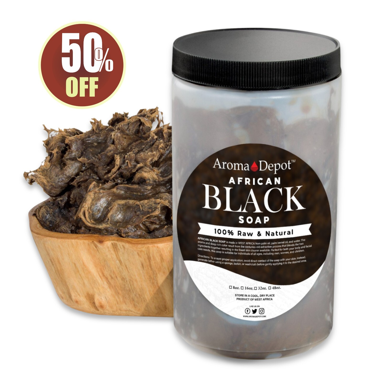 Raw African Black Soap Paste 4 lb. 100% Pure Natural Body Skin Face Wash Hair