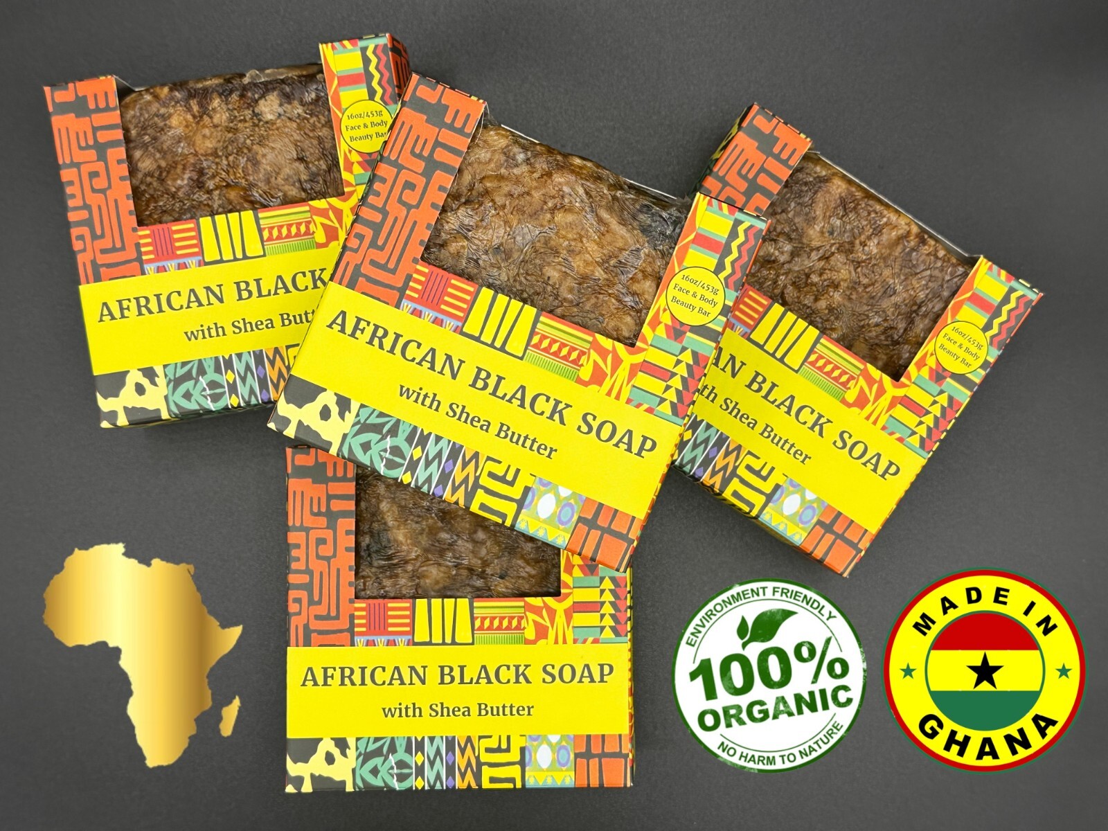 3 x 1lb Raw African Black Soap Organic Bar From Ghana Bulk Face Acne Body Wash