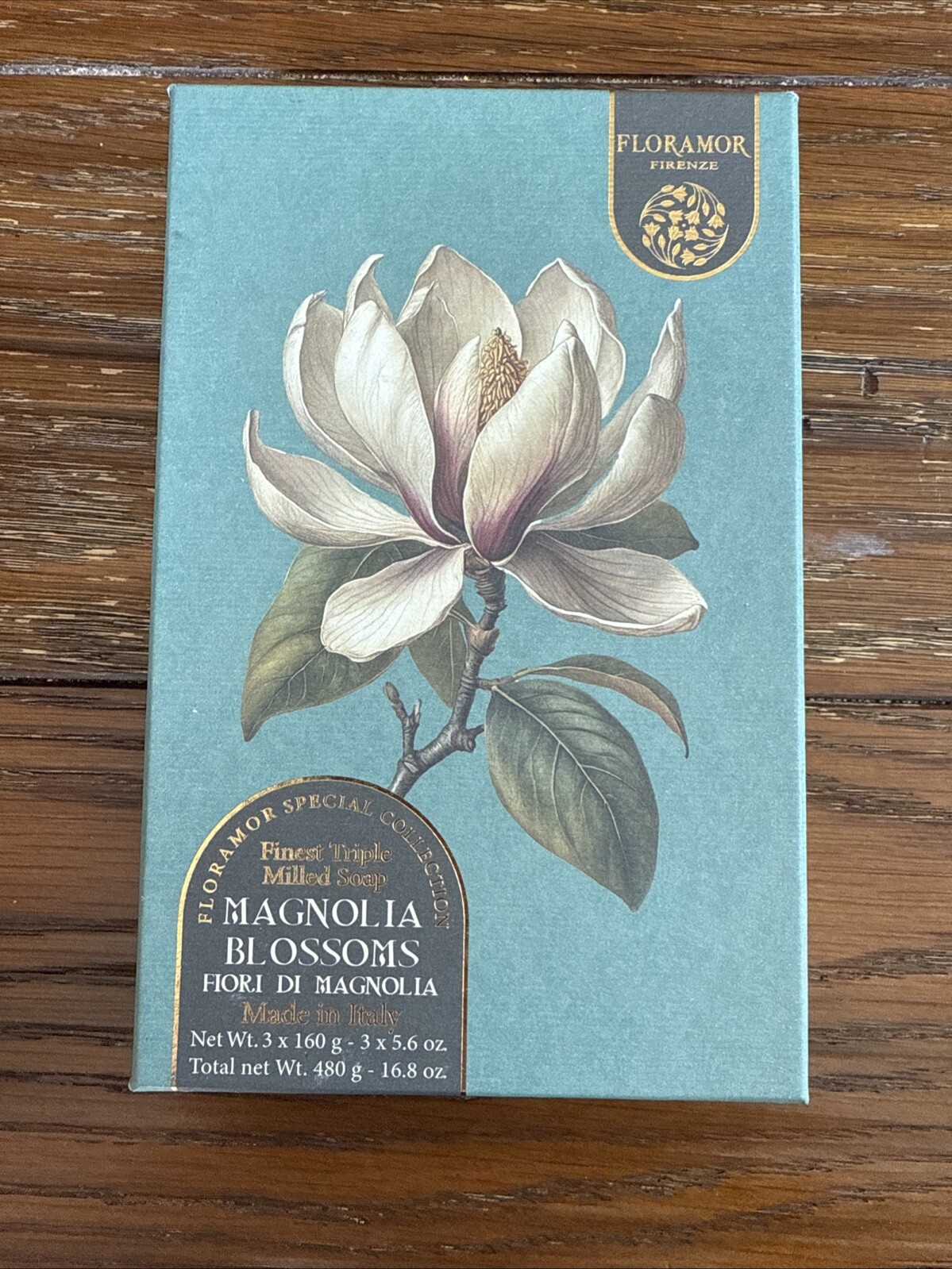 3 Soaps Floramor Firenze Magnolia BLOSSOMS Triple Milled Soap Made In Italy