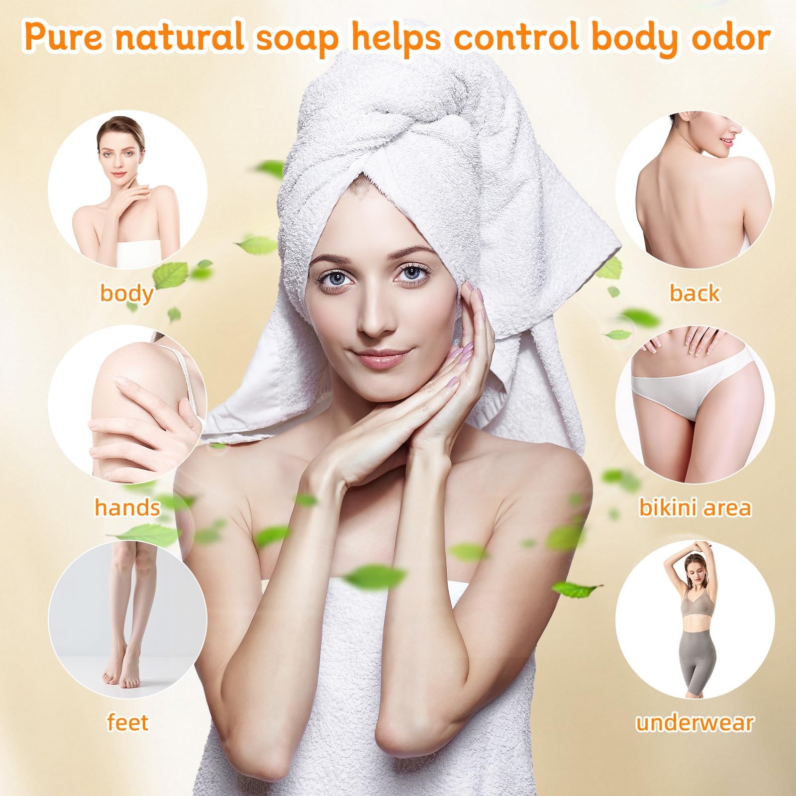 2PCS Persimmon Soap Bar for Body, Natural Deodorant Body Bar Soap for Remove …