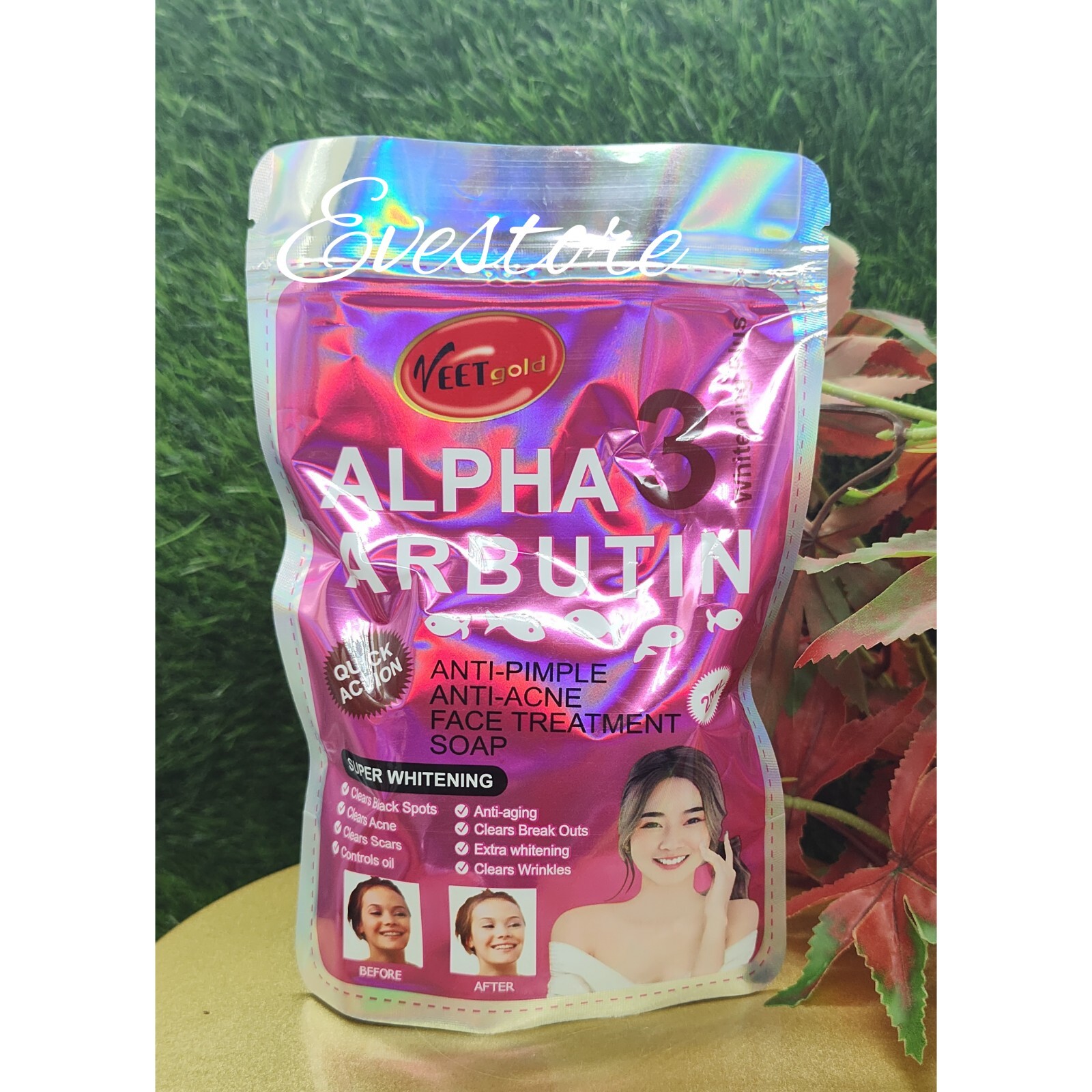 Veet Gold ALPHA ARBUTIN Anti Pimple,Anti Acne &Face Soap 💯% Effective