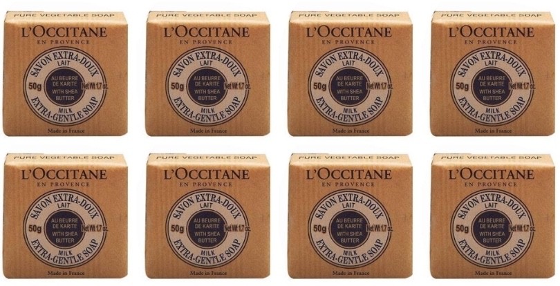 L’Occitane Extra Gentile Shea Butter Milk Soaps – 50gm/1.7 oz – Set of 8
