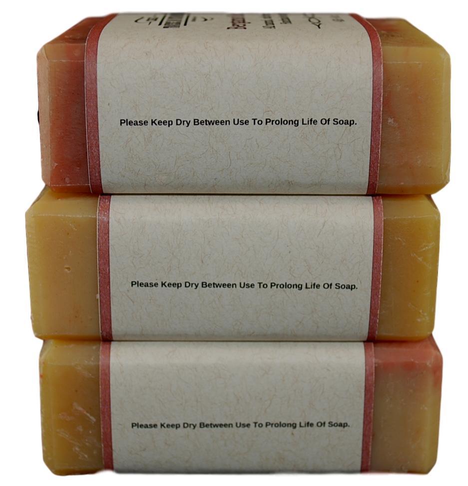 Bergamot Rose with French pink clay, All natural soap 3 bar pack.essential oils.
