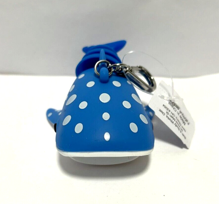 NEW Bath & and Body Works Blue SHARK Whale Pocket Hand Gel Holder Keychain NWT