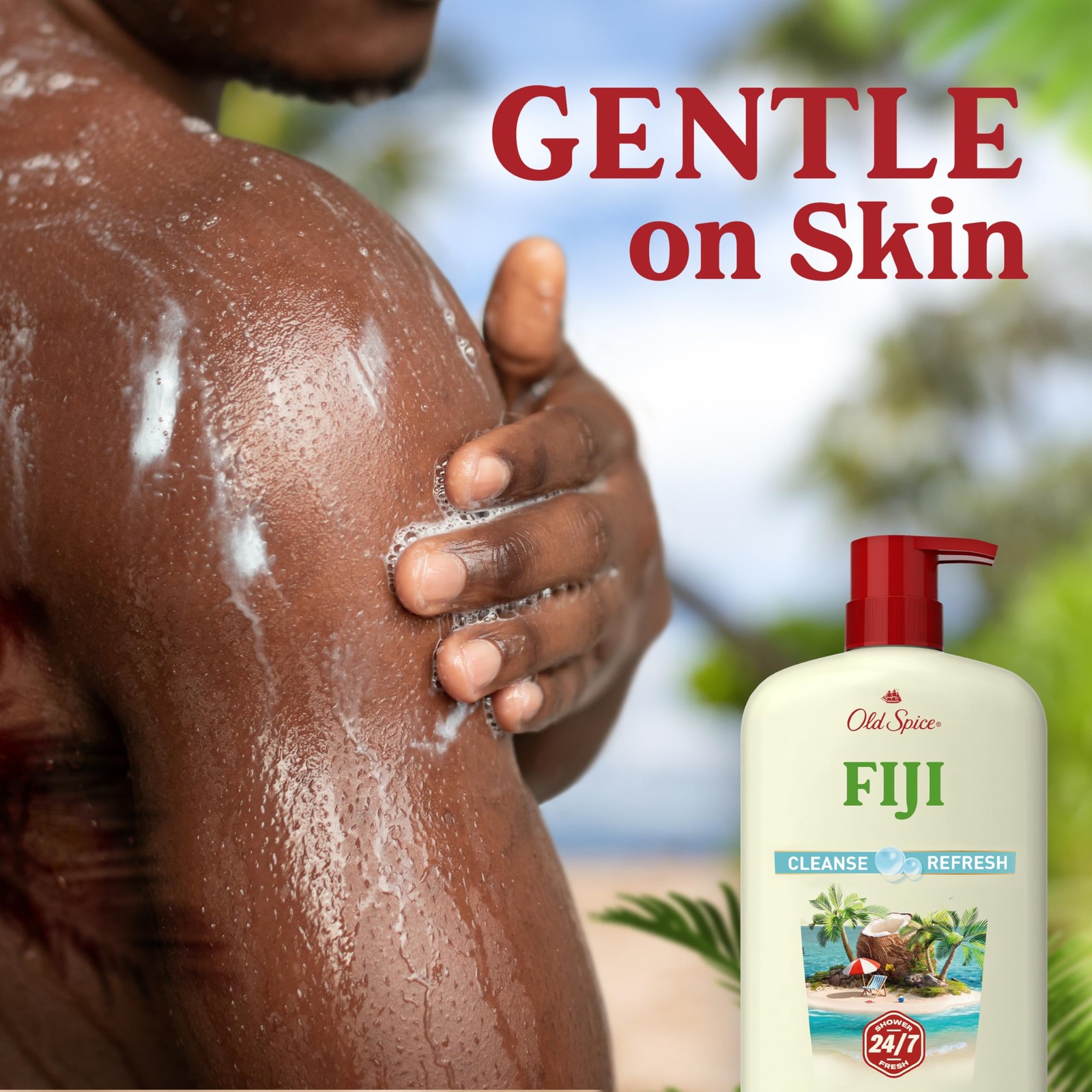 Old Spice Body Wash for Men, 24/7 25 Fl Oz (Pack of 4), Fiji w/ Palm Tree