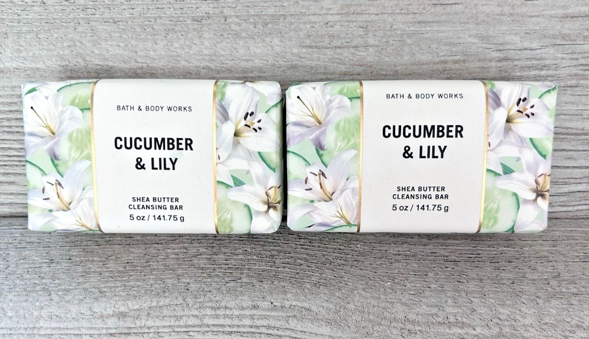 Bath & Body Works | 2x CUCUMBER & LILY Shea Butter Nourishing Cleansing Bar Soap