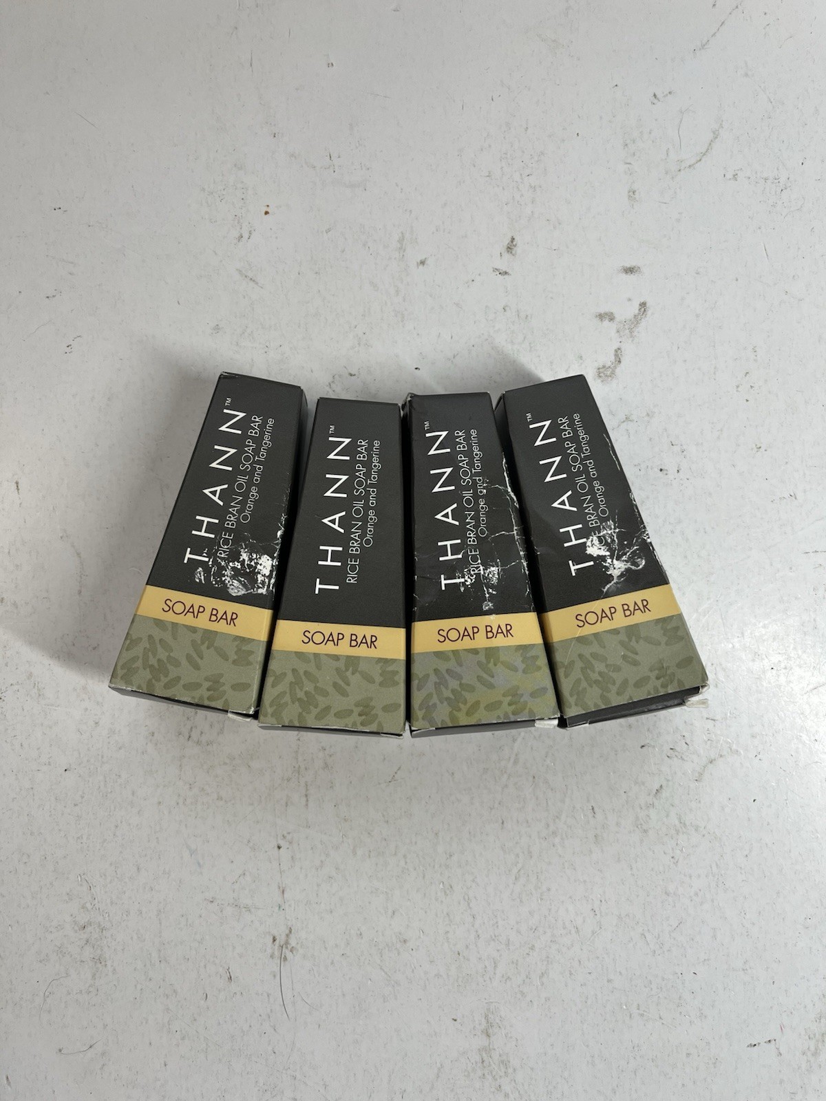 Thann Rice Bran Oil Soap Bar Orange Tangerine 1.3 oz Aromatic Wood Lot of 4