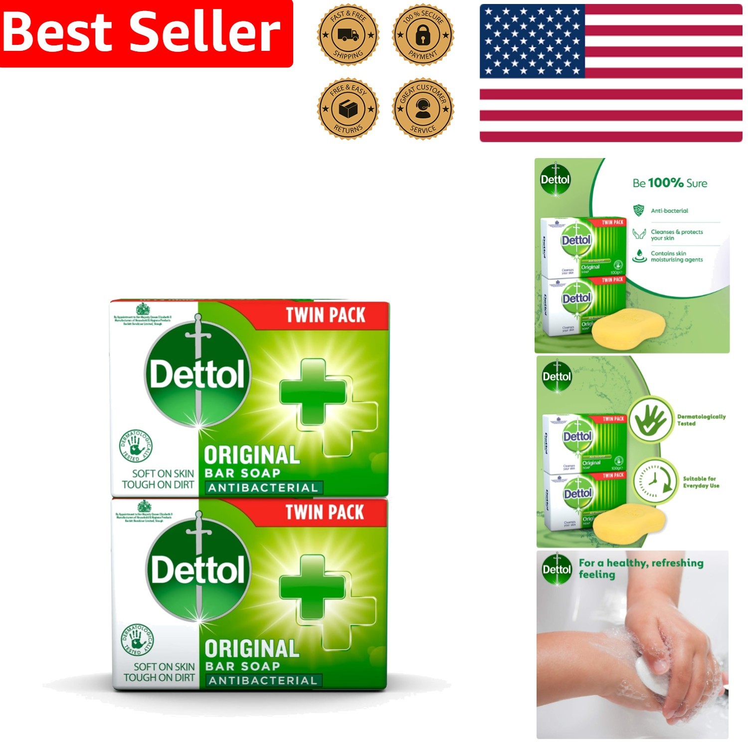 Dermatologically Tested Antibacterial Soap 100g Twin Pack for All Skin Types