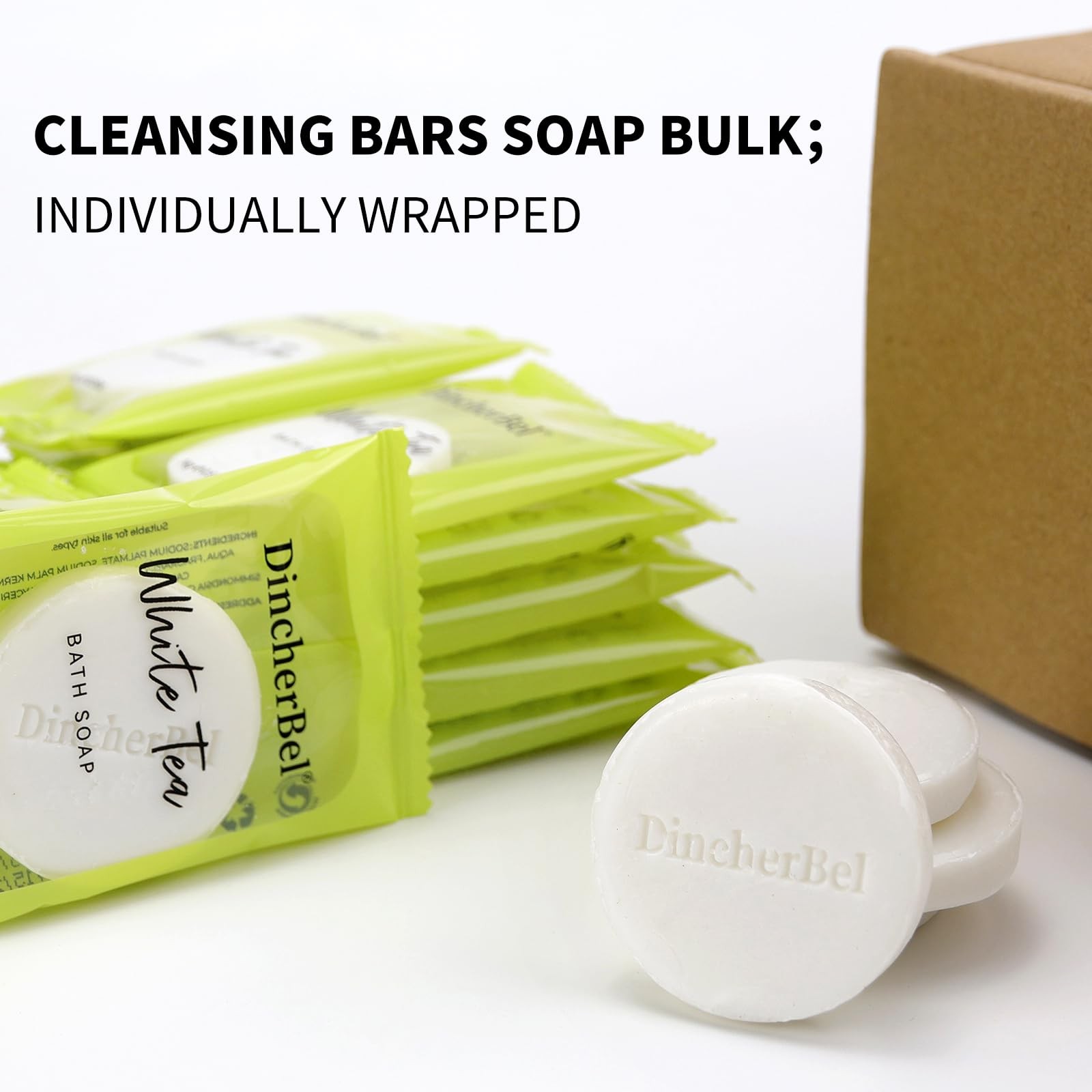 DincherBel 200 Pack 0.5oz Travel Soap, Mini Round Cleansing Bars Soap Bulk Tr…
