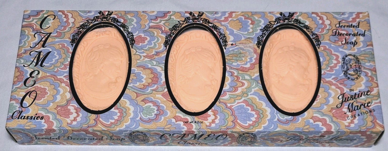 Cameo Classics Scented Decorated Soap Pack Of 3 Made In Turkey Justine Marie NEW