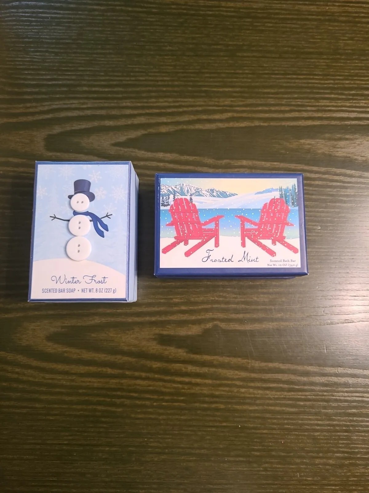 New Lot Frosted Mint 12oz + Winter Frost 8oz Scented Holiday Bar Soap