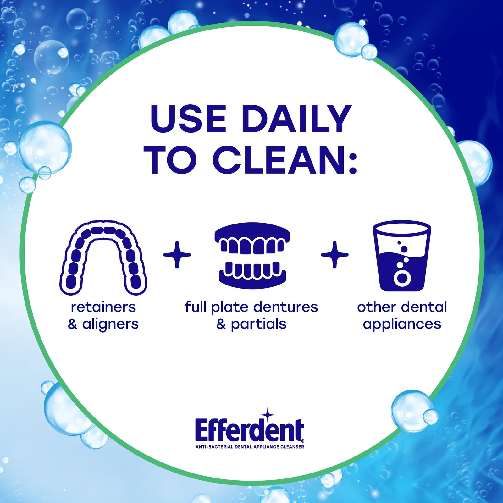Efferdent Denture Cleaning for Dental Appliances, Minty Fresh & Clean, 44 Count