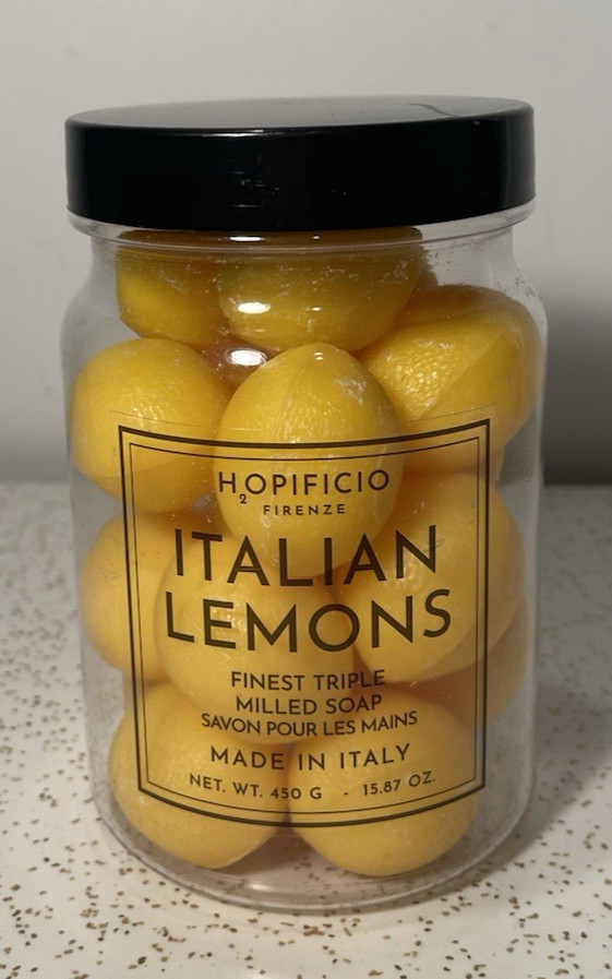 Hopificio Firenze Lemon Shaped Scented Triple Milled Italy Soaps Yellow 15.8 Oz.