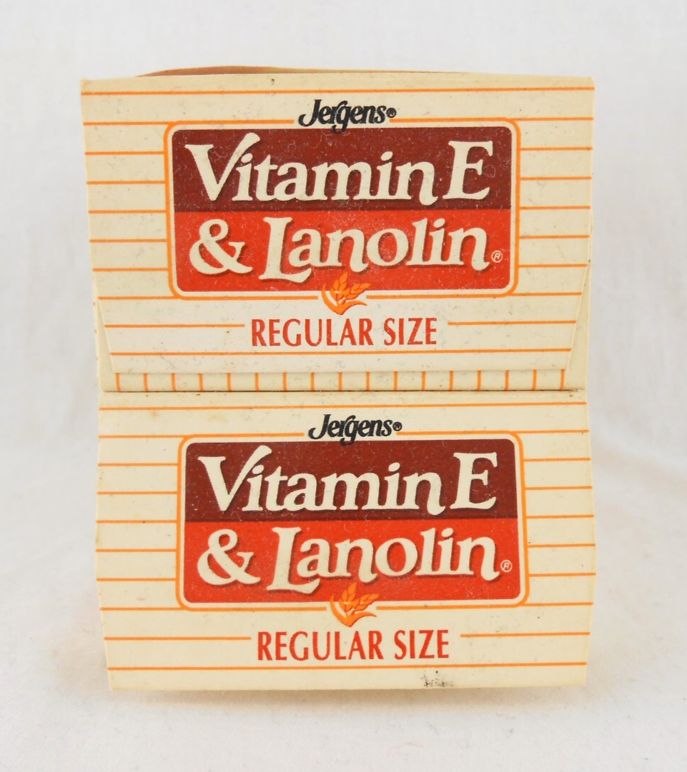 Jergens Vitamin E Lanolin Skin Conditioning Bath Bar Soap 3.5 oz New 2 Pack 1989