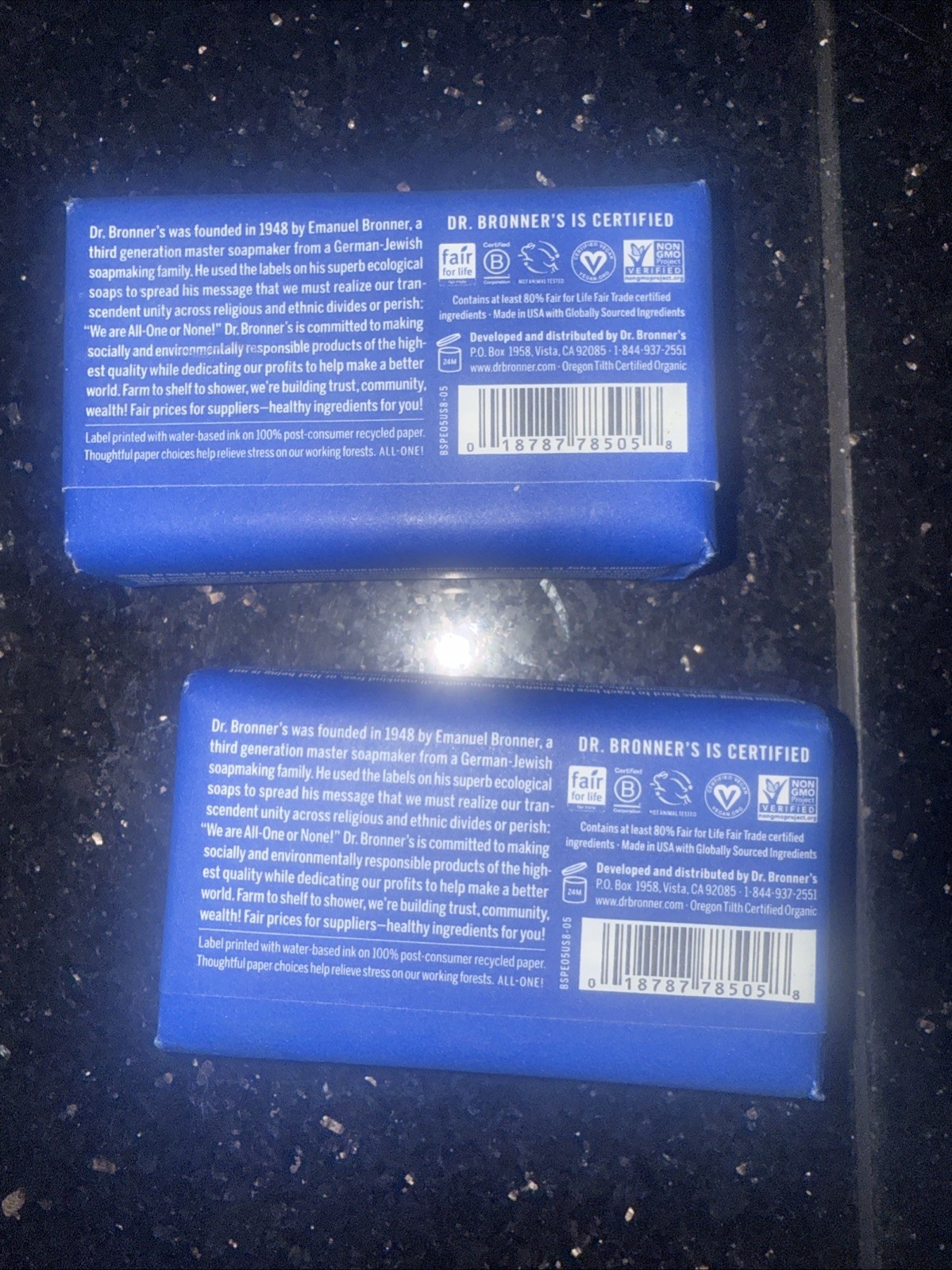 NEW Dr Bronner’s Pure Castille Peppermint Bar Soap, 5 Ounce (Pack of 2)