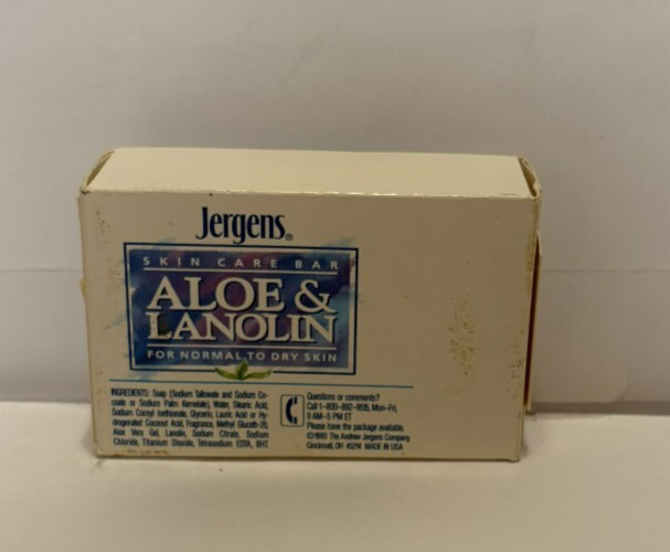 Jergens (Aloe & Lanolin) Skin Care Soap Bar 4.75 oz New Vintage Please Read