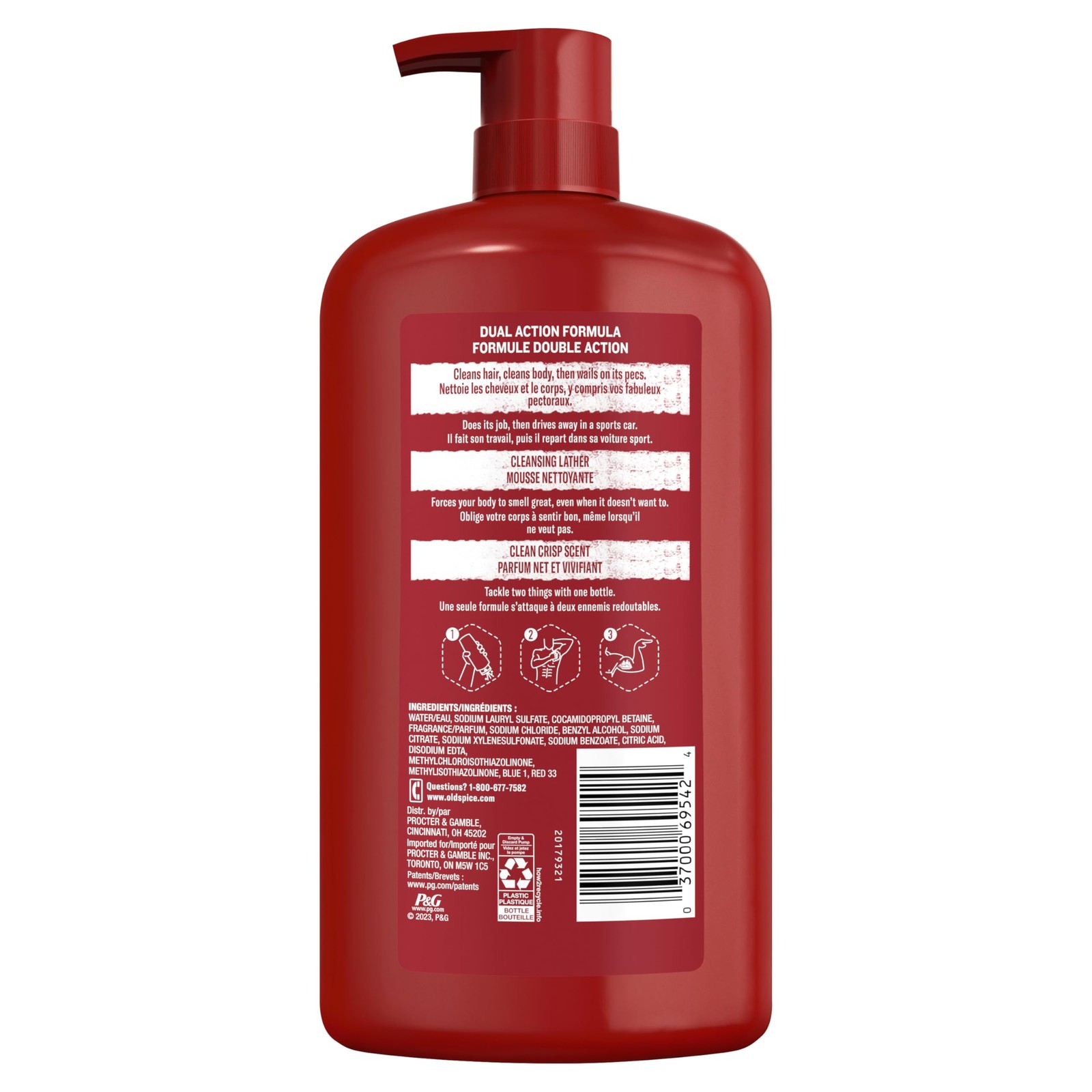 Old Spice Refreshing 2-in-1 Body & Face Wash for Men, 33.4 Fl Oz (Pack of 4)