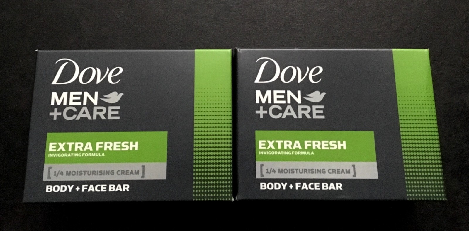 DOVE MEN+CARE EXTRA FRESH 1/4 CREAM BODY+FACE BAR SOAP 3.5 OZ BARS 2 PACK NEW