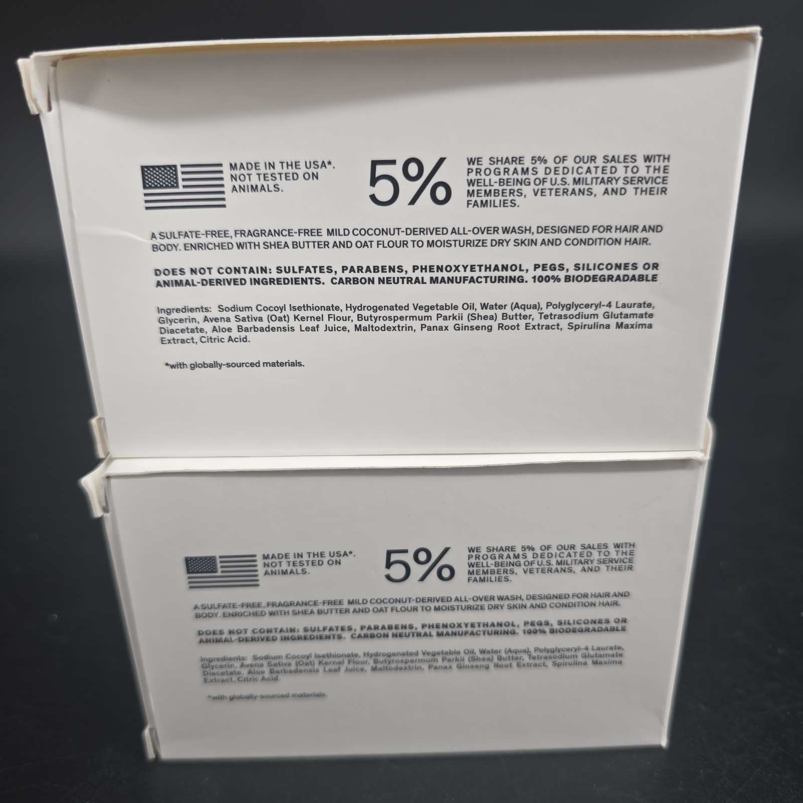 (x2) Bravo Sierra USA Hair & Body Solid Cleanser Bar White Unscented 7oz